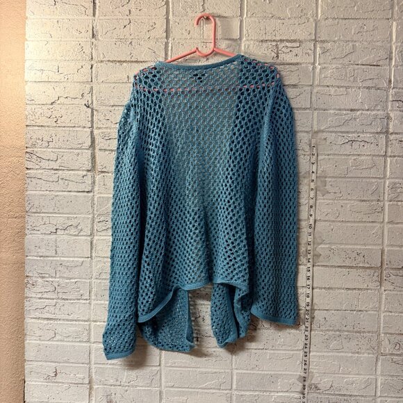 American Eagle Blue Open-Knit Tie Front Cardigan – XXL - Picture 6 of 7